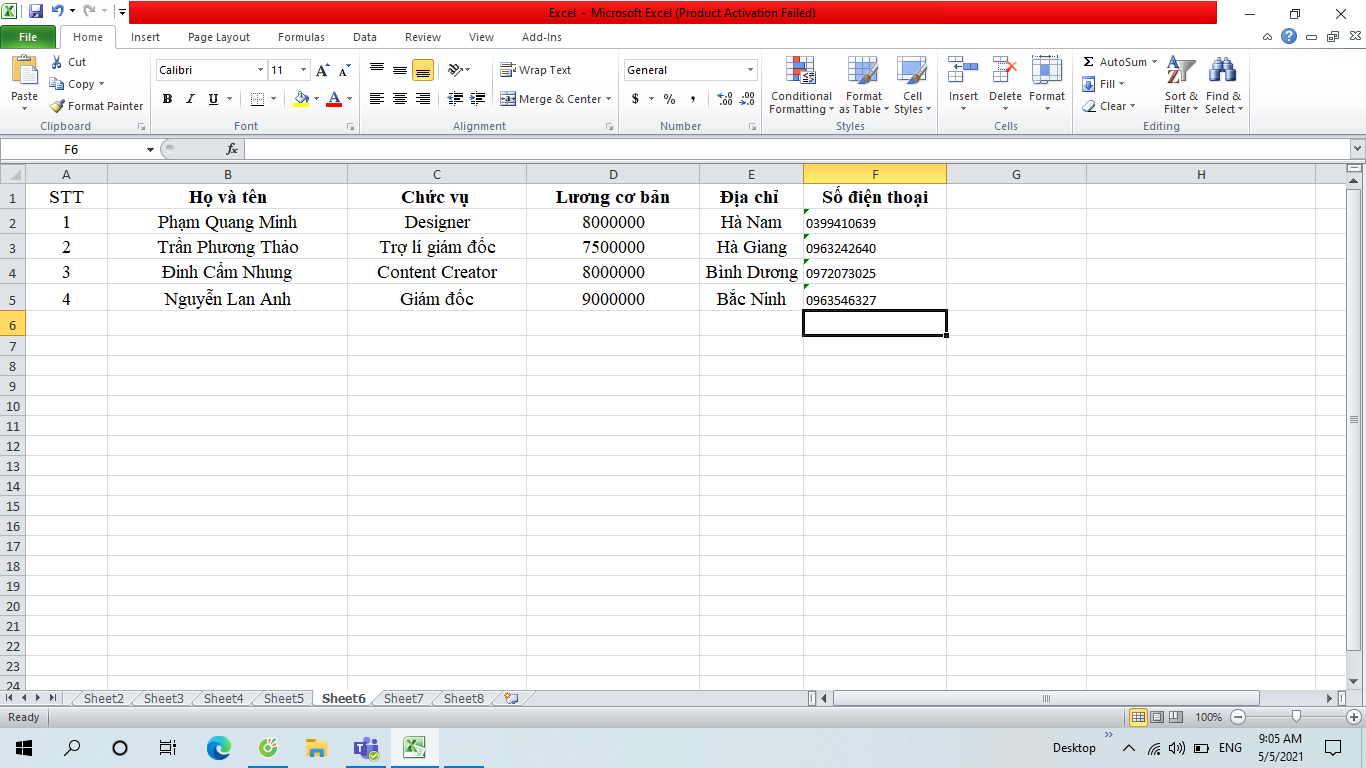 cách thêm số 0 trong excel